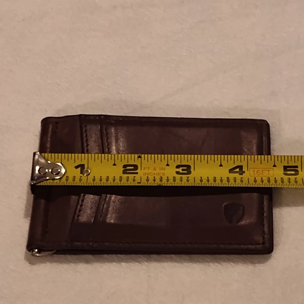 Brown Leather Money Clip Wallet